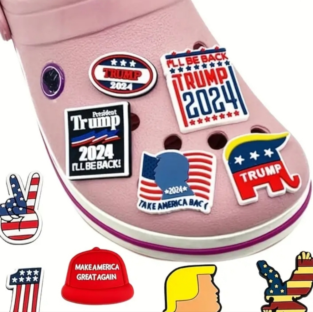 NWT! Trump 2024 Take America Back Croc Charms 10pcs NEW